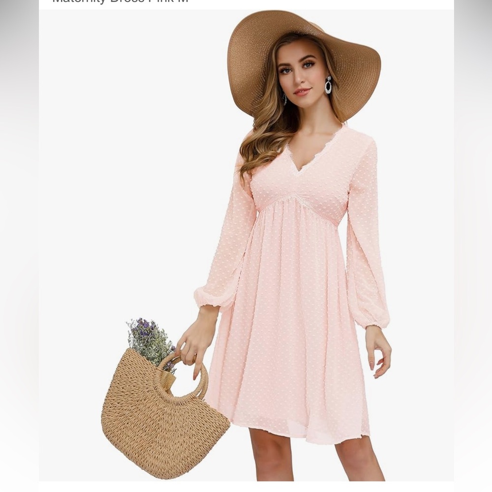 Chic Light Pink Long Sleeve Dress